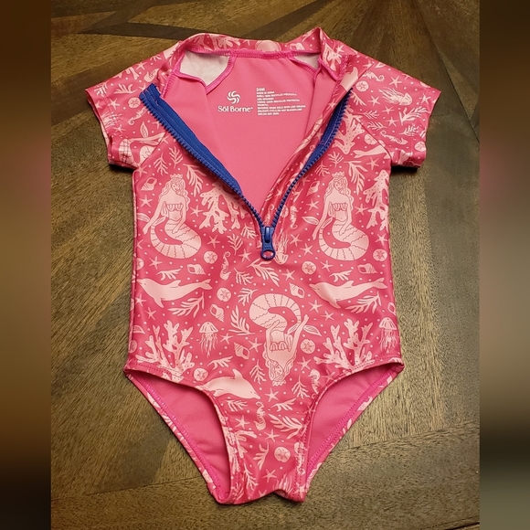 Sol Borne *NEW* Pink Mermaid Kids Swimwear Size 24m - Picture 6 of 10